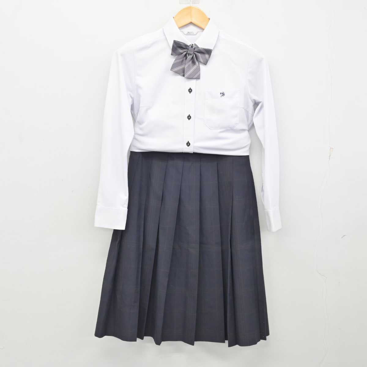 【中古】京都府 京都すばる高等学校 女子制服 4点 (ニットベスト・シャツ・スカート) sf073361