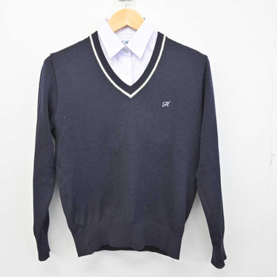 【中古】埼玉県 鴻巣高等学校 女子制服 2点 (ニット・シャツ) sf073411