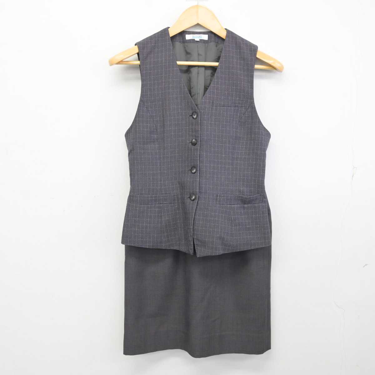 【中古】 事務服 女子制服 2点 (ベスト・スカート) sf073497