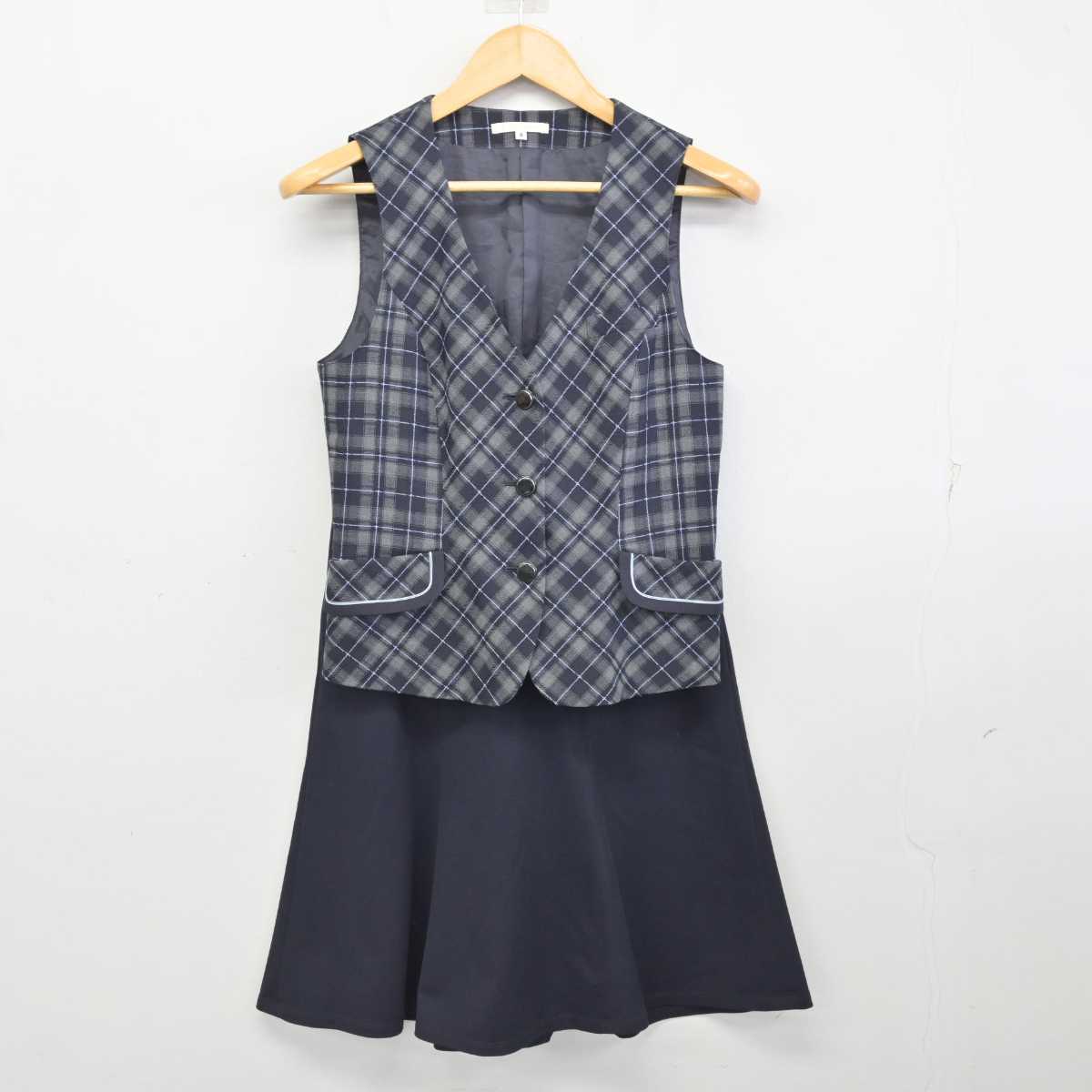 【中古】 事務服 女子制服 2点 (ベスト・スカート) sf073498