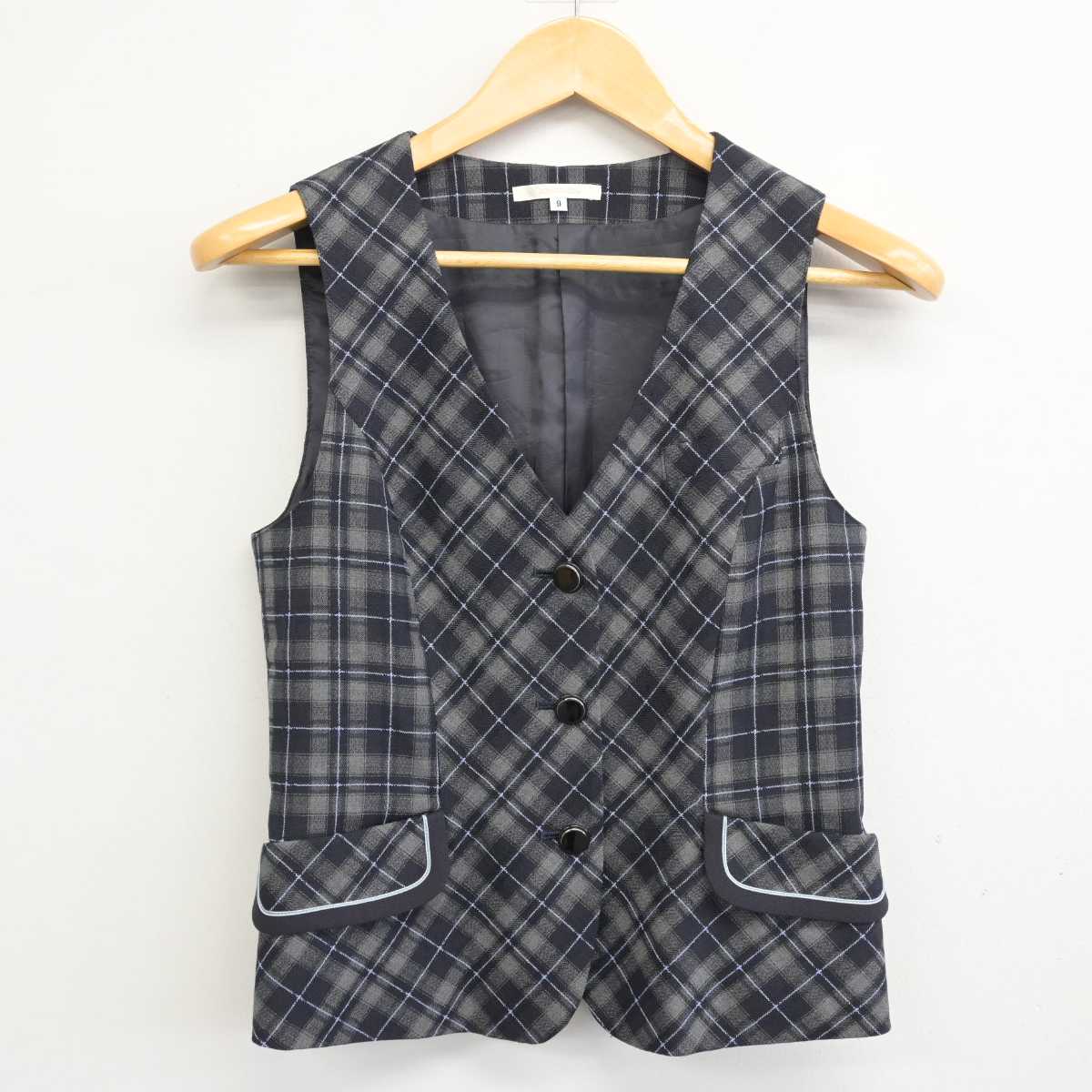 【中古】 事務服 女子制服 2点 (ベスト・スカート) sf073498