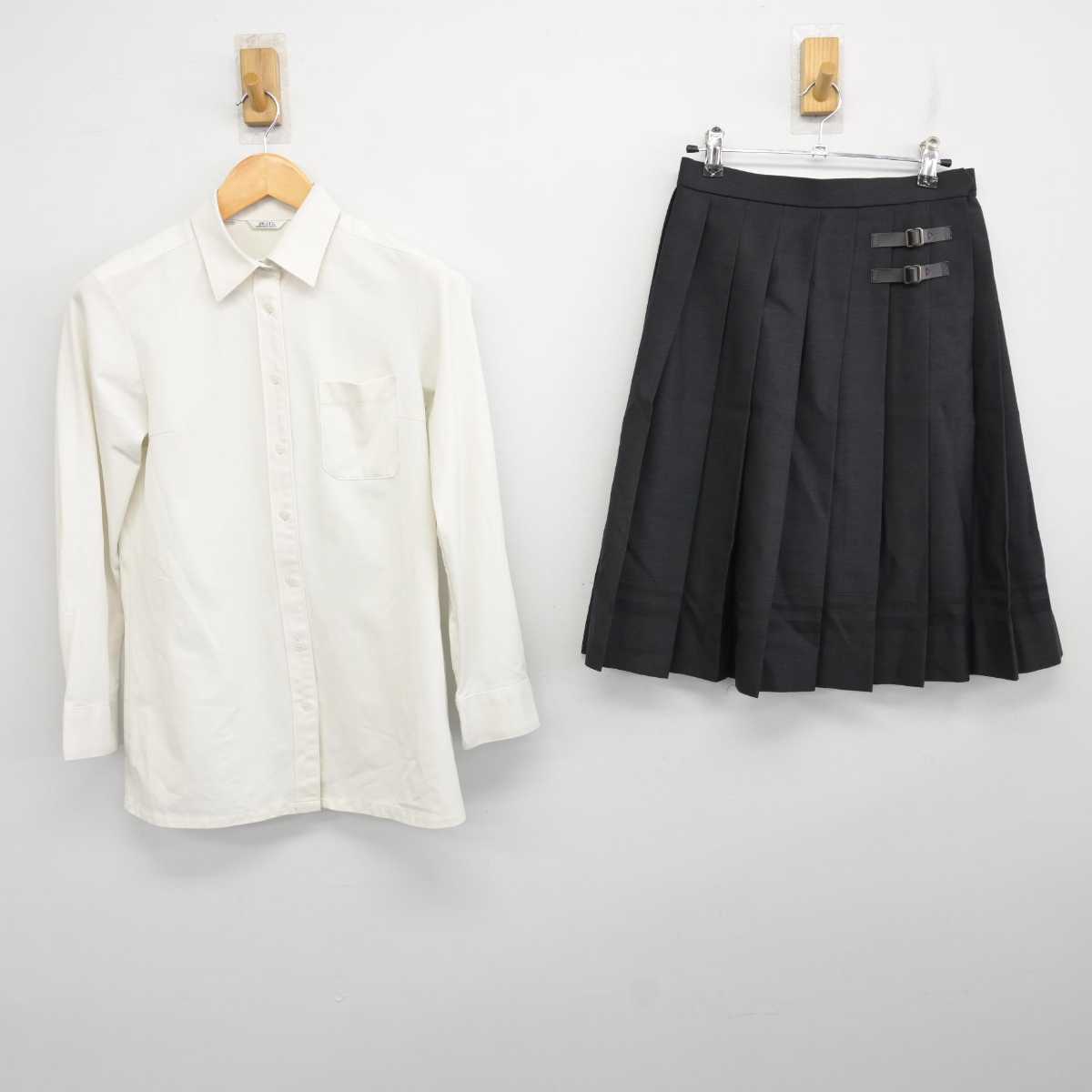 【中古】広島県 広島工業大学高等学校 女子制服 5点 (ブレザー・ニット・シャツ・スカート) sf073545