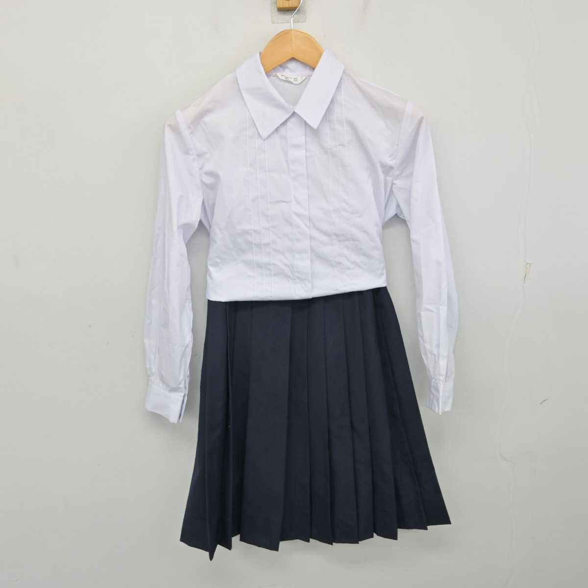 【中古】東京都 山脇学園中学校 女子制服 3点 (ニットベスト・シャツ・スカート) sf073554