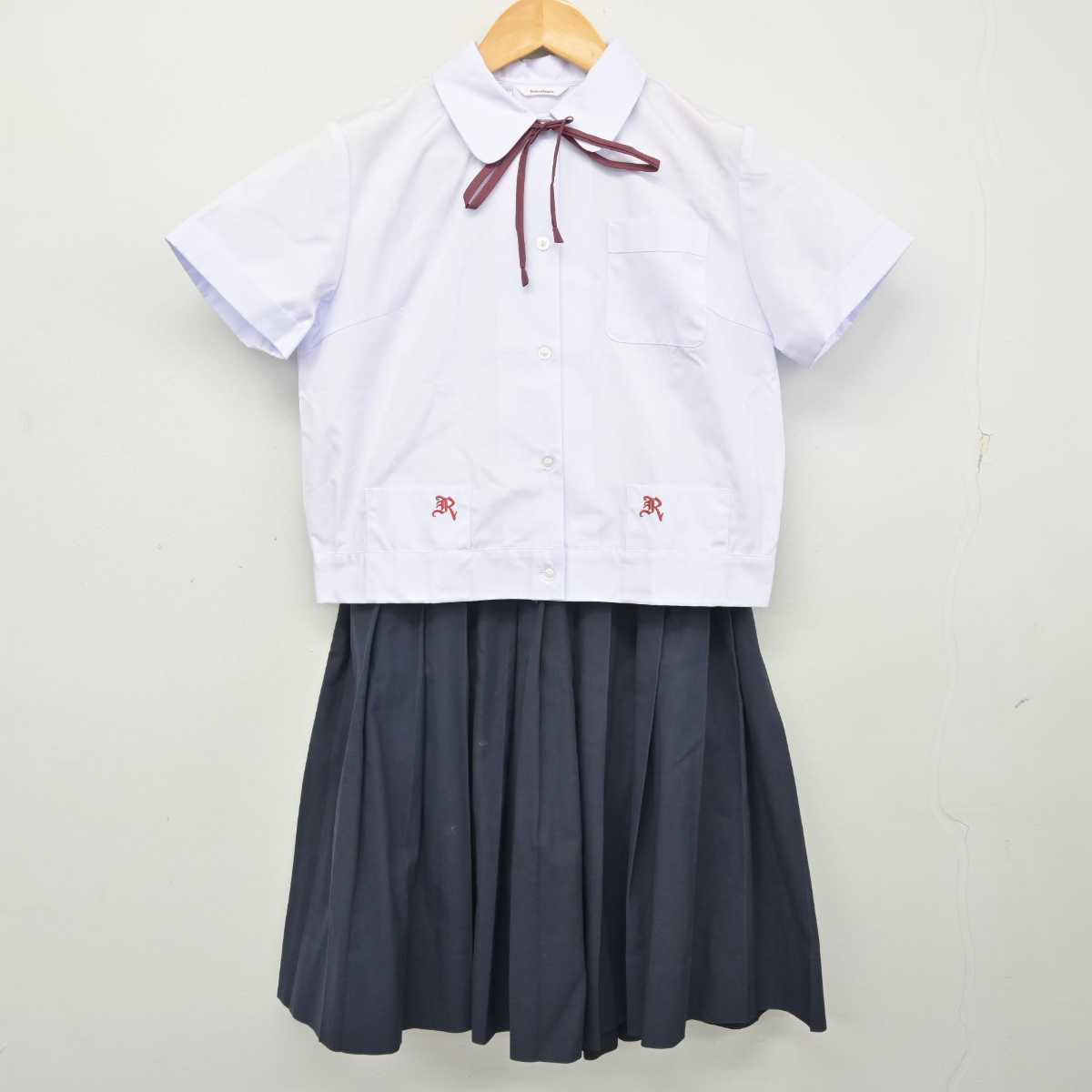 【中古】 学校名不明 女子制服 3点 (シャツ・スカート) sf073570