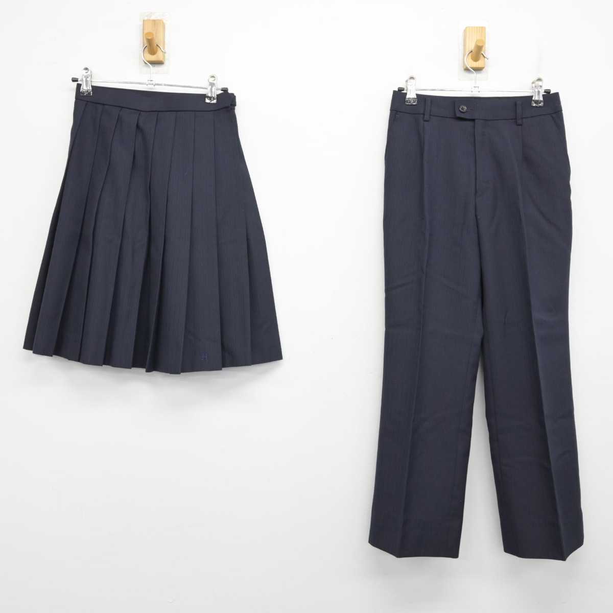 【中古】茨城県 波崎高等学校 女子制服 5点 (ブレザー・スカート・ズボン) sf073627