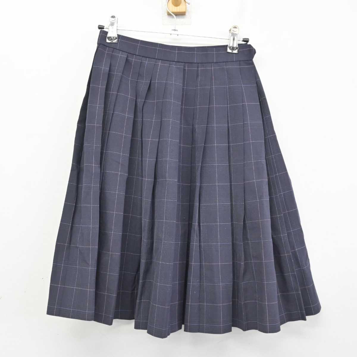 【中古】福岡県 福岡県立柏陵高等学校 女子制服 4点 (ニットベスト・シャツ・スカート) sf073650