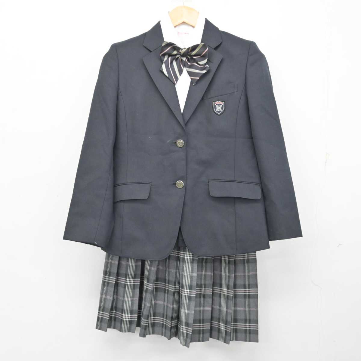 【中古】東京都 山崎中学校 女子制服 4点 (ブレザー・シャツ・スカート) sf073717