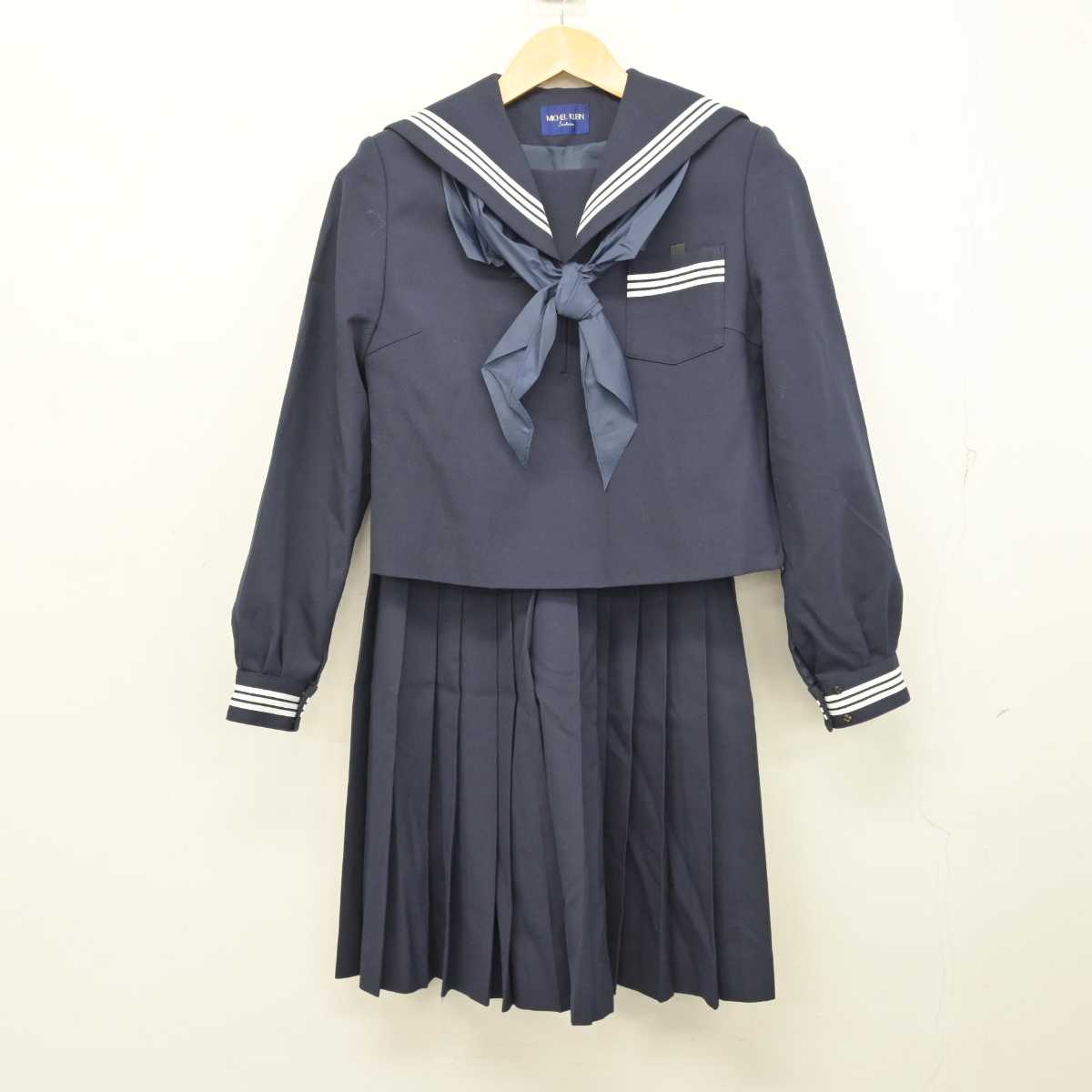 【中古】兵庫県 龍野東中学校 女子制服 3点 (セーラー服・スカート) sf073721