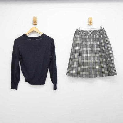 【中古】大阪府 阪南大学高等学校 女子制服 2点 (ニット・スカート) sf073726