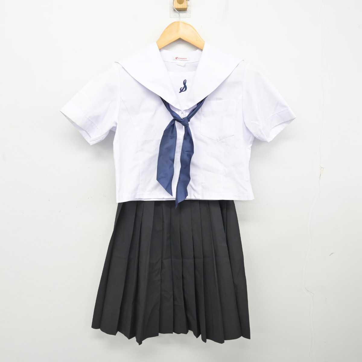 【中古】和歌山県 新庄中学校 女子制服 4点 (セーラー服・スカート) sf073745