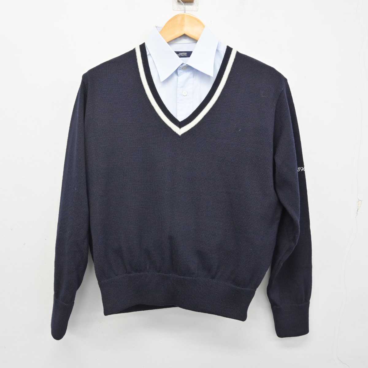 【中古】大阪府 吹田東高等学校 男子制服 2点 (ニット・シャツ) sf073808