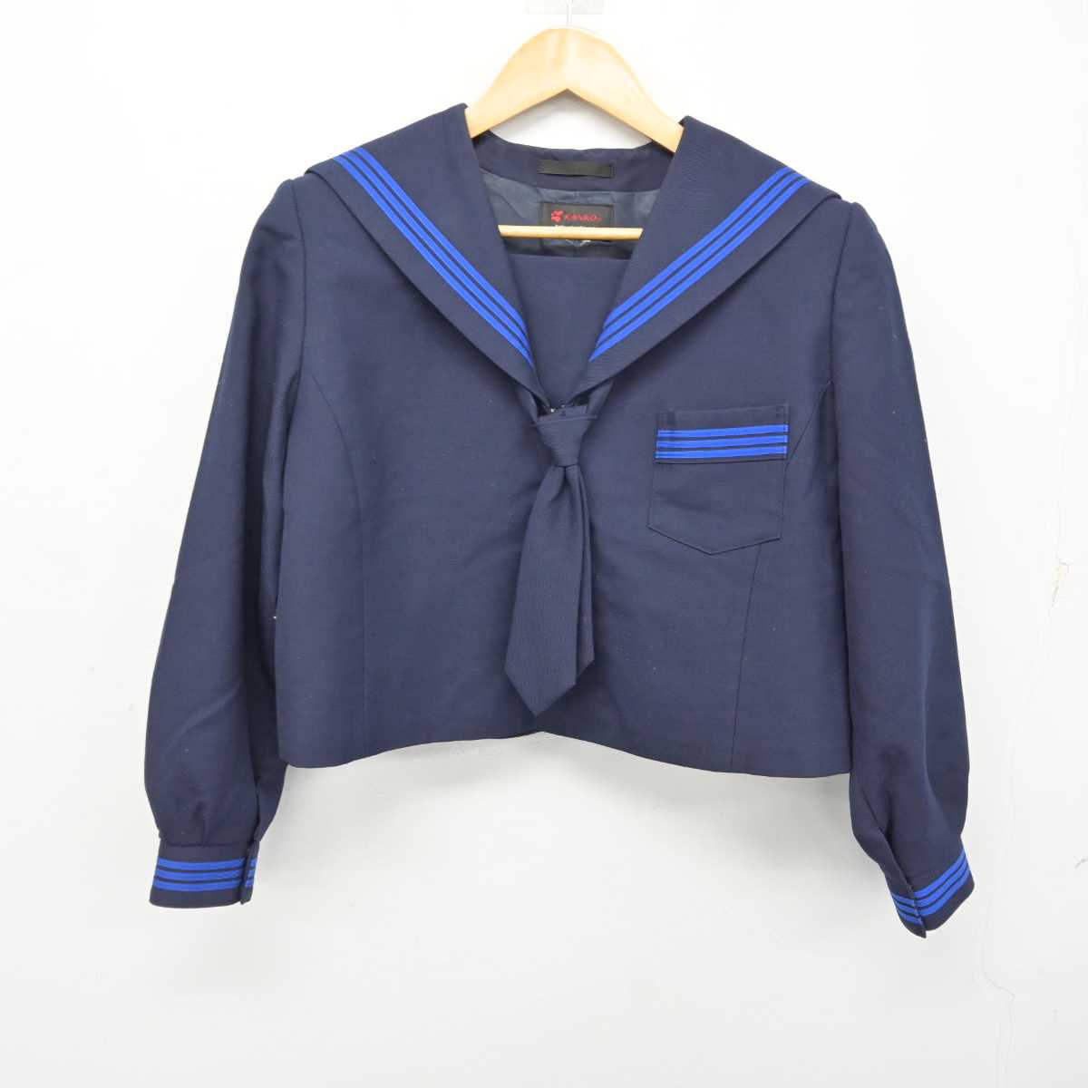 【中古】長野県 岡谷東高等学校 女子制服 3点 (セーラー服・スカート) sf073862