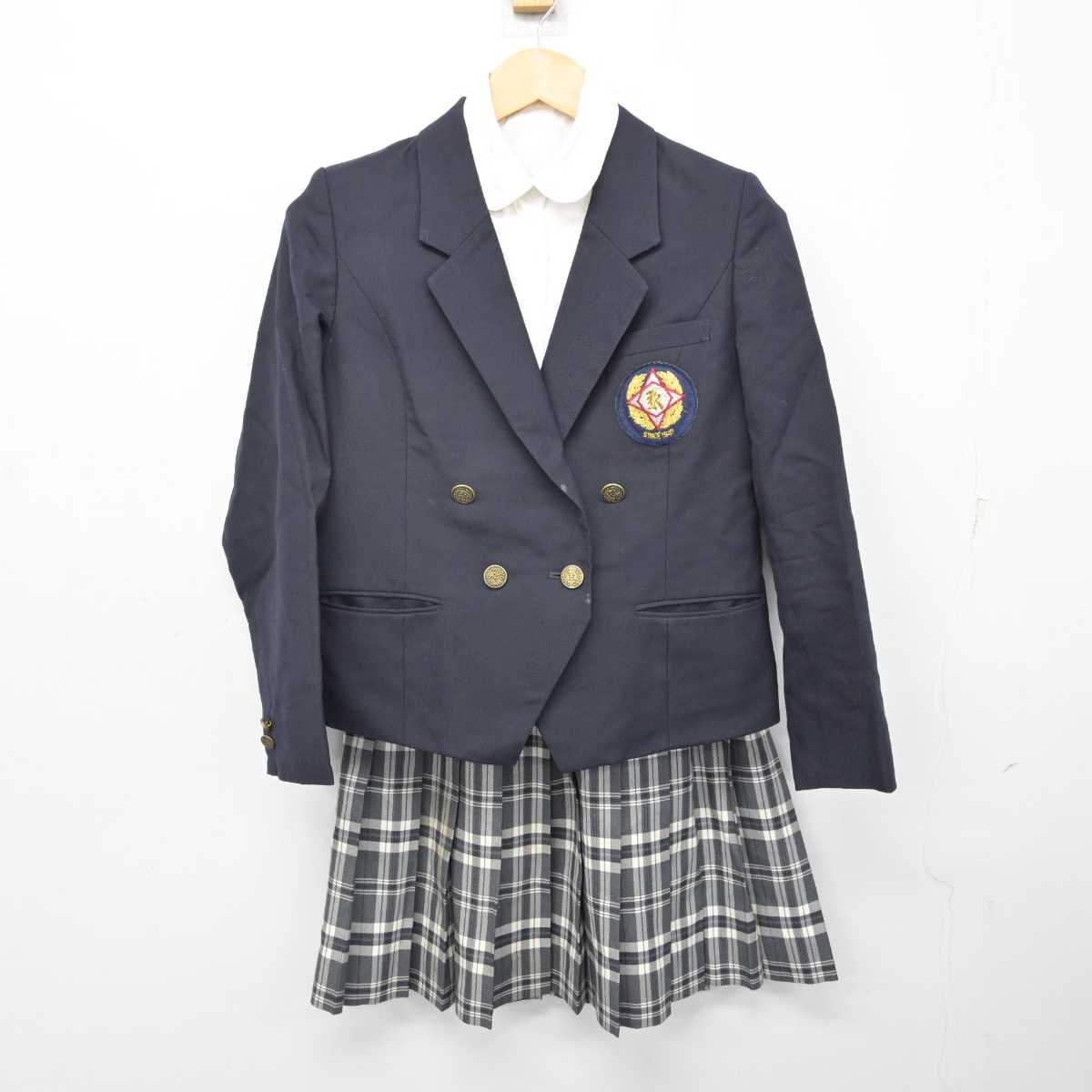 【中古】東京都 駒場学園高等学校/旧制服 女子制服 4点 (ブレザー・ニット・シャツ・スカート) sf073905