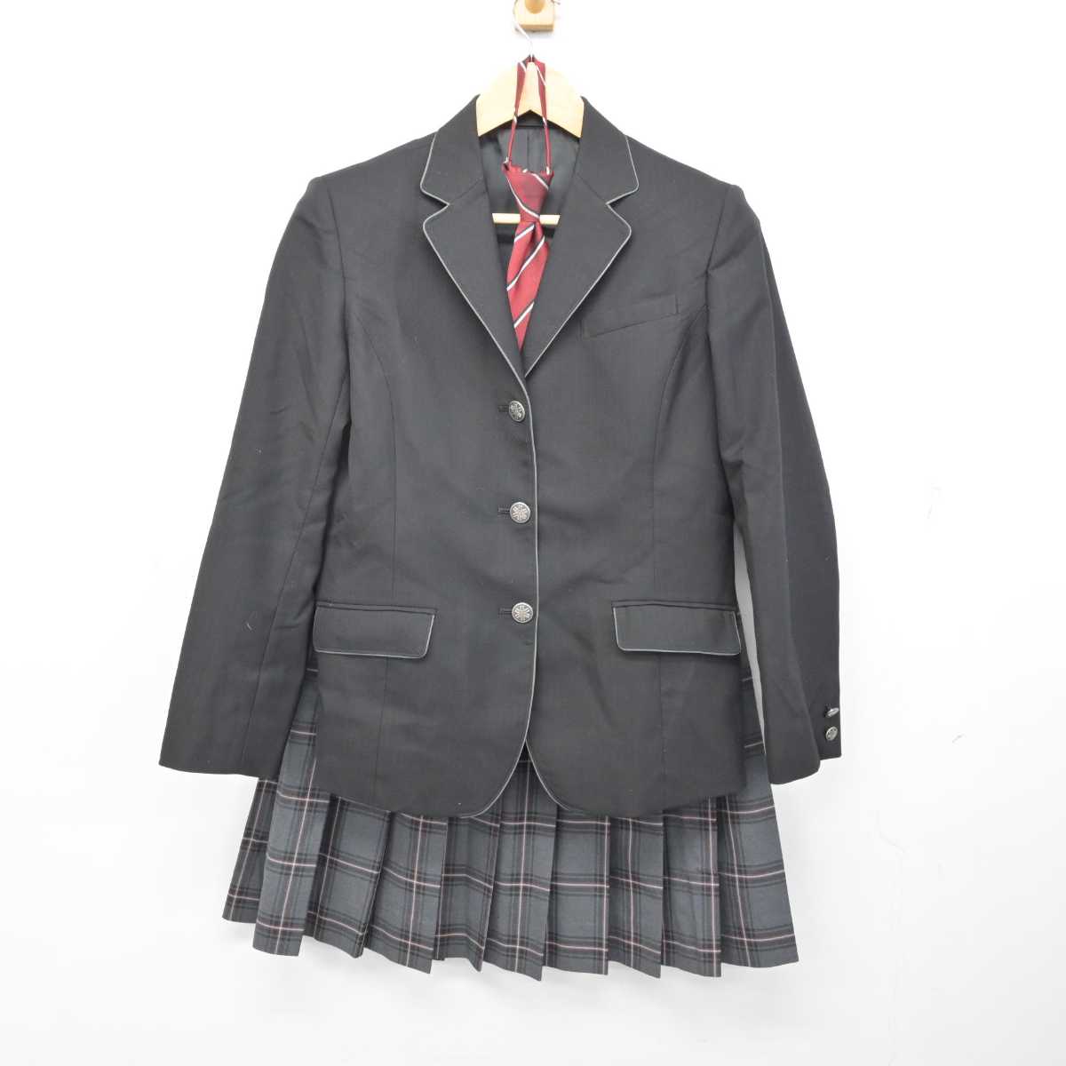 【中古】北海道 市立札幌新川高等学校 女子制服 4点 (ブレザー・ニット・スカート) sf073909