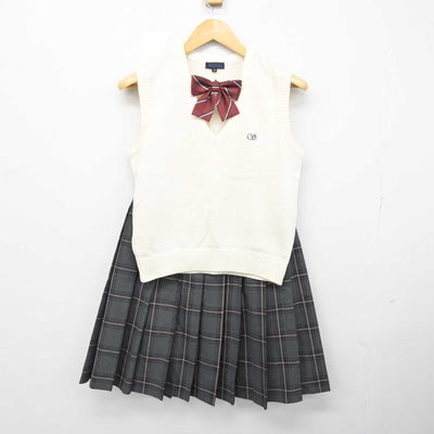 【中古】北海道 市立札幌新川高等学校 女子制服 3点 (ニットベスト・スカート) sf073910