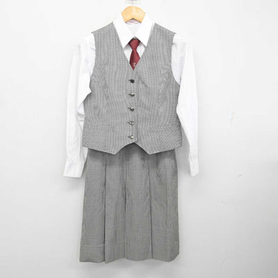 【中古】神奈川県 茅ケ崎中学校 女子制服 5点 (ブレザー・ベスト・シャツ・スカート) sf073929