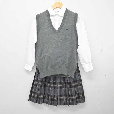 【中古】北海道 北海学園札幌高等学校 女子制服 3点 (ニットベスト・シャツ・スカート) sf073938