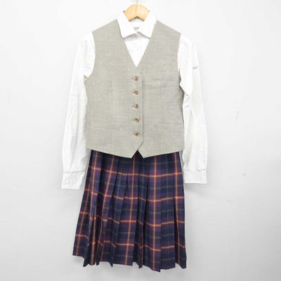 【中古】京都府 京都橘高等学校 女子制服 4点 (ブレザー・ベスト・シャツ・スカート) sf073941