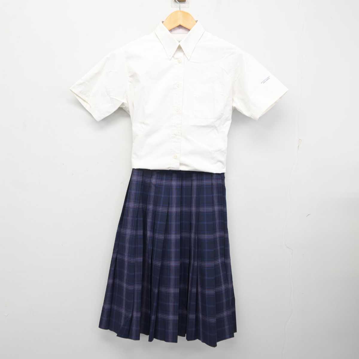 【中古】京都府 京都橘高等学校 女子制服 2点 (シャツ・スカート) sf073942