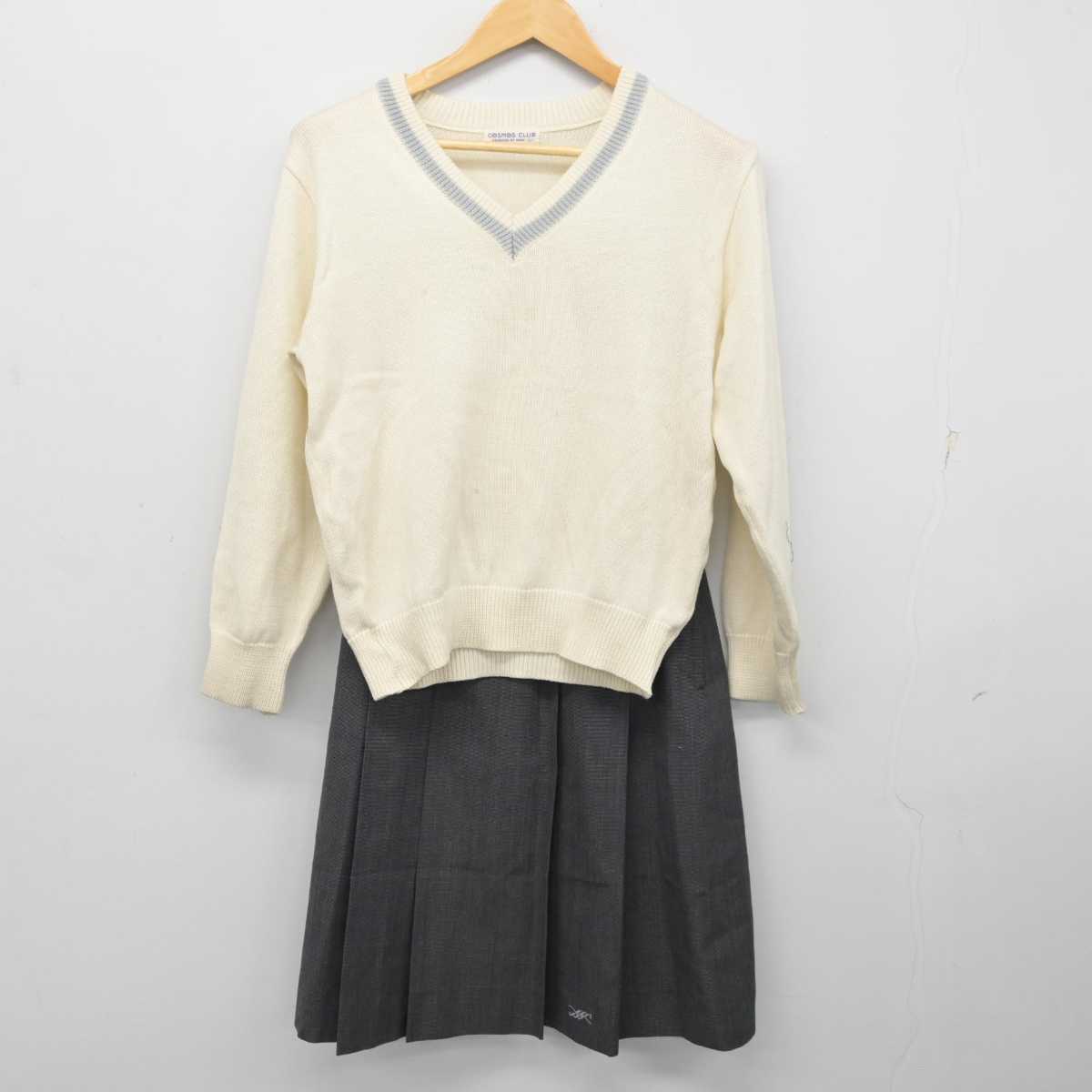 【中古】広島県 舟入高等学校 女子制服 2点 (ニット・スカート) sf073965