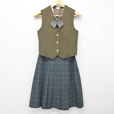 【中古】神奈川県 戸塚高等学校 女子制服 3点 (ベスト・スカート) sf073989