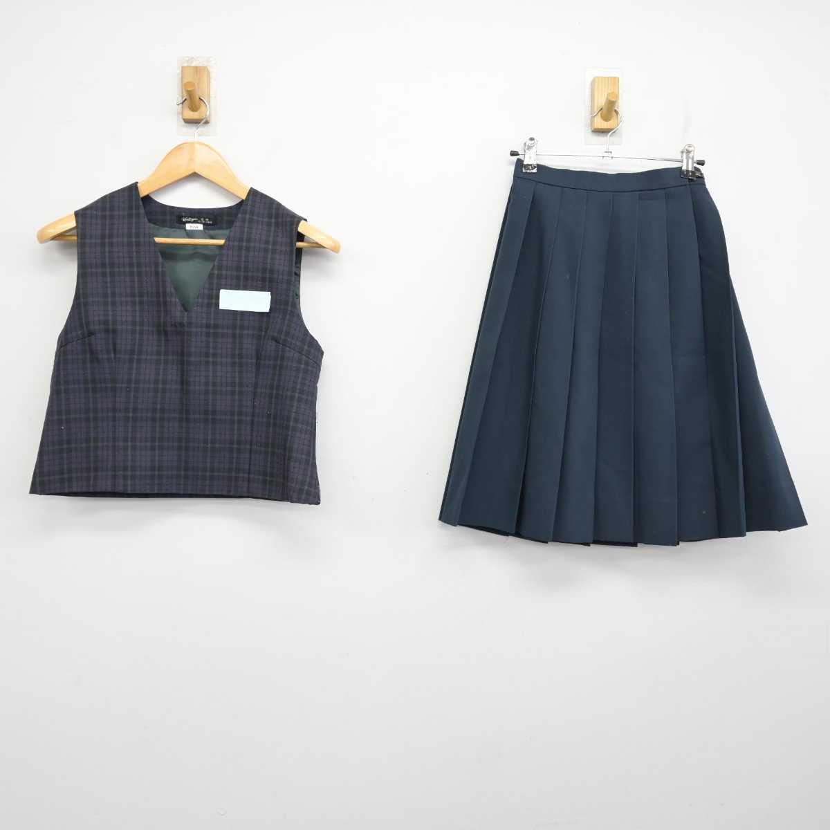 【中古】宮崎県 赤江東中学校 女子制服 2点 (ベスト・スカート) sf073997