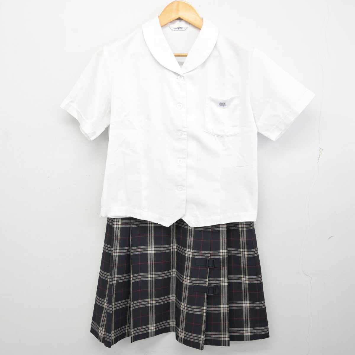 【中古】秋田県 大曲農業高等学校 女子制服 3点 (ブラウス・スカート) sf074005