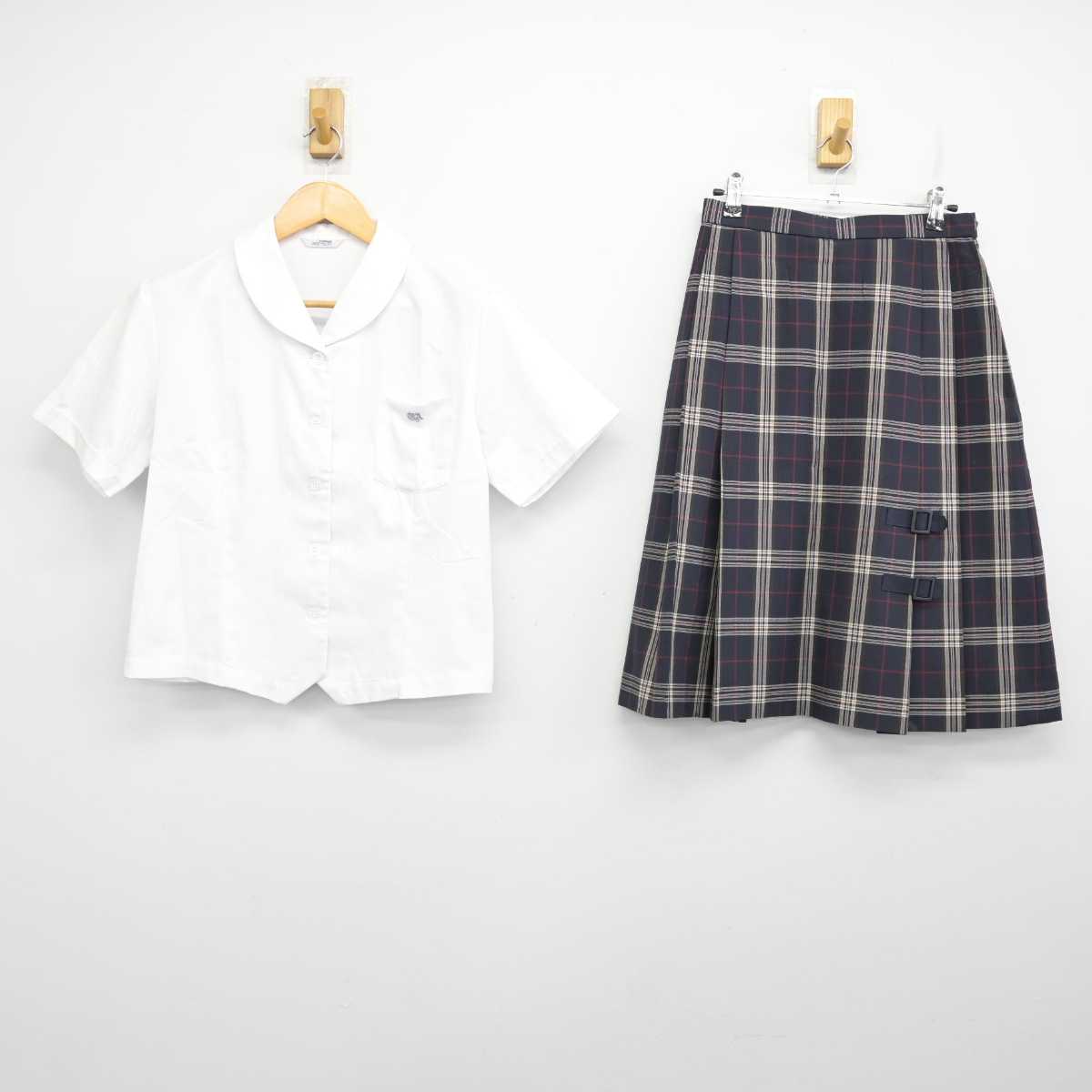 【中古】秋田県 大曲農業高等学校 女子制服 3点 (ブラウス・スカート) sf074005