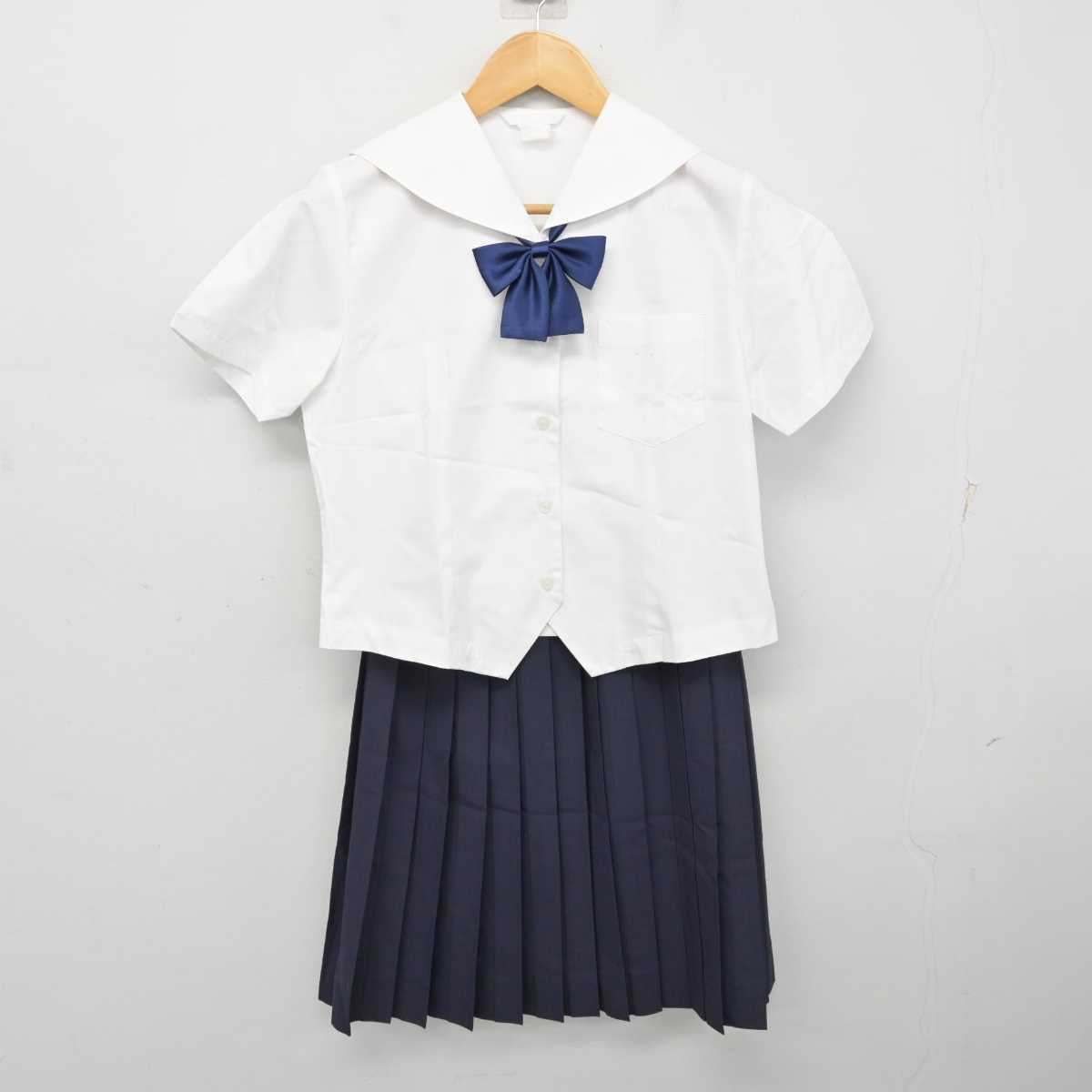 【中古】兵庫県 網干中学校 女子制服 3点 (シャツ・スカート) sf074112