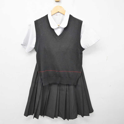 【中古】神奈川県 相模原中等教育学校 女子制服 3点 (ニットベスト・シャツ・スカート) sf074119