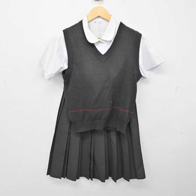 【中古】神奈川県 相模原中等教育学校 女子制服 3点 (ニットベスト・シャツ・スカート) sf074120