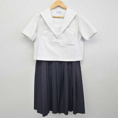 【中古】兵庫県 武庫川女子大学附属高等学校 女子制服 2点 (セーラー服・スカート) sf074149