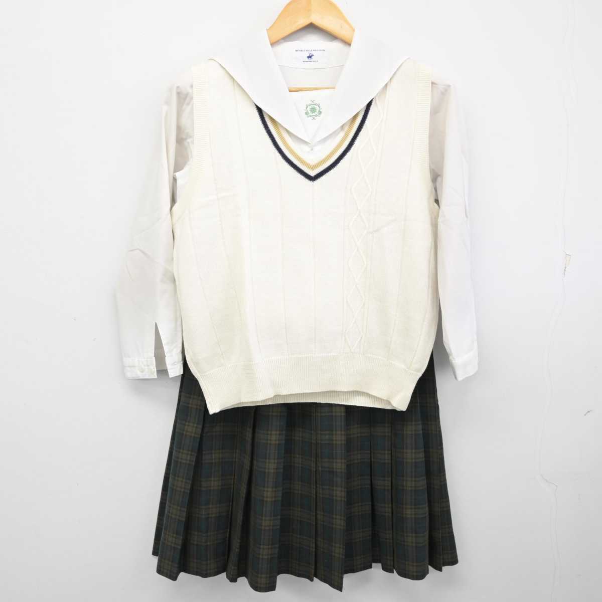 【中古】岐阜県 大垣桜高等学校 女子制服 3点 (ニットベスト・セーラー服・スカート) sf074156