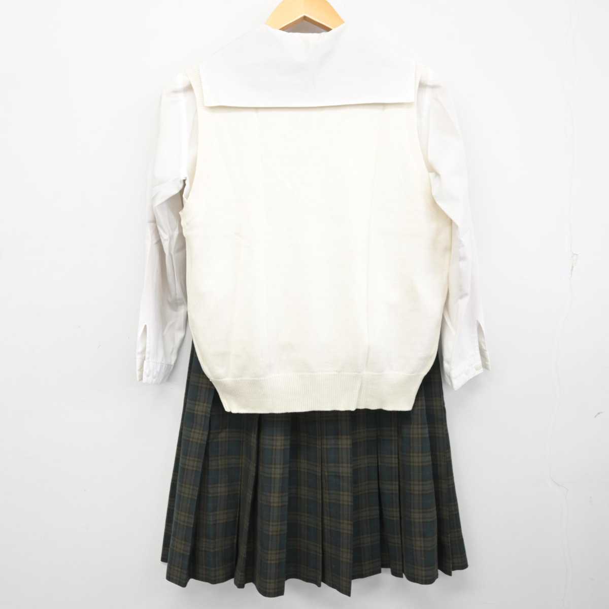 【中古】岐阜県 大垣桜高等学校 女子制服 3点 (ニットベスト・セーラー服・スカート) sf074156