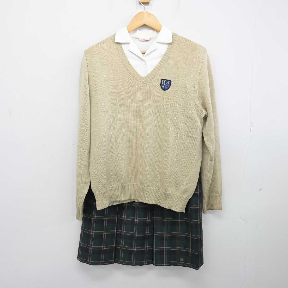 【中古】三重県 松阪商業高等学校 女子制服 4点 (ブレザー・ニット・シャツ・スカート) sf074164