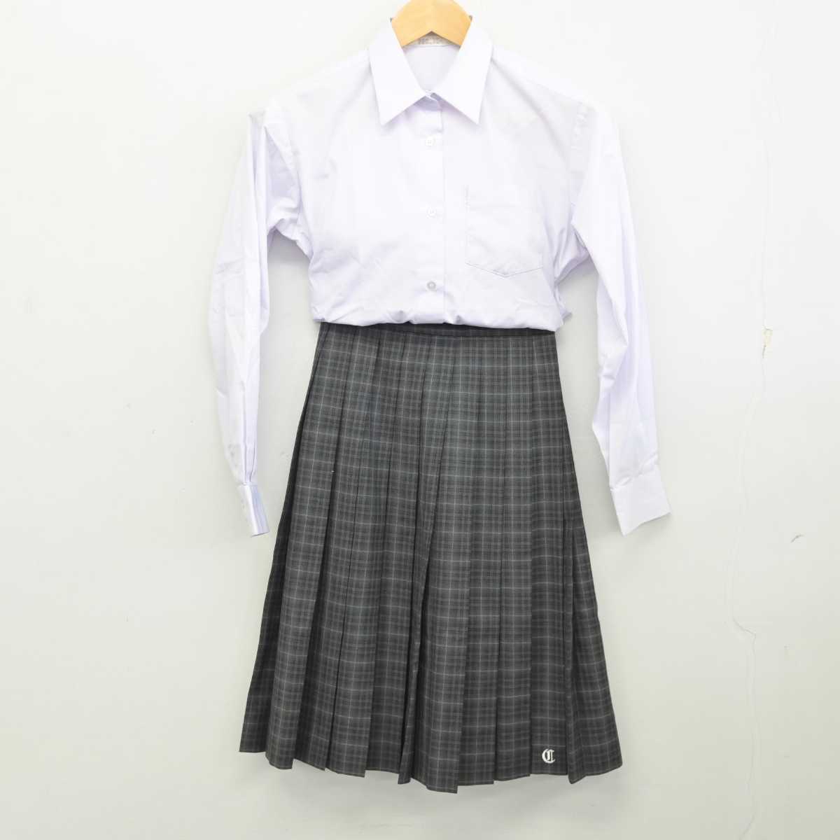 【中古】三重県 鬼山市立中部中学校 女子制服 3点 (ブレザー・シャツ・スカート) sf074169