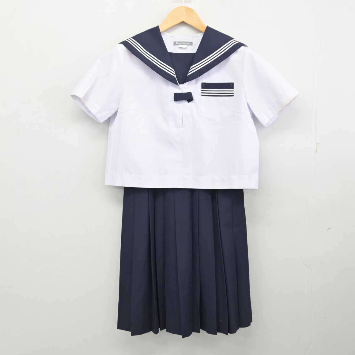 【中古】静岡県 浜松市立細江中学校 女子制服 3点 (セーラー服・スカート) sf074180