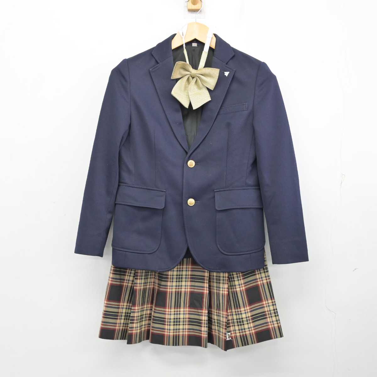 【中古】宮城県 利府高等学校 女子制服 5点 (ブレザー・ニット・スカート) sf074183