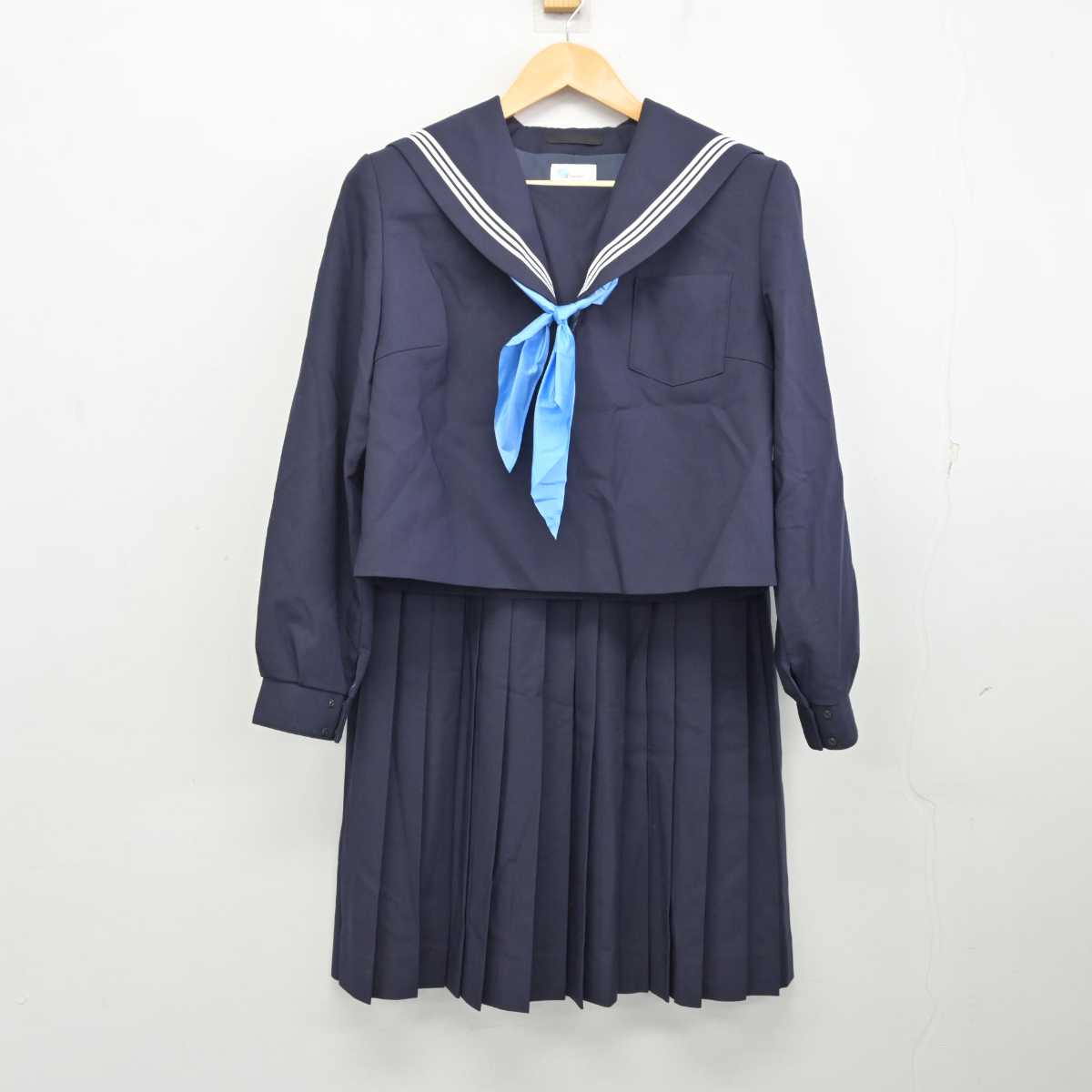 【中古】岐阜県 大垣市立西部中学校 女子制服 3点 (セーラー服・スカート) sf074190