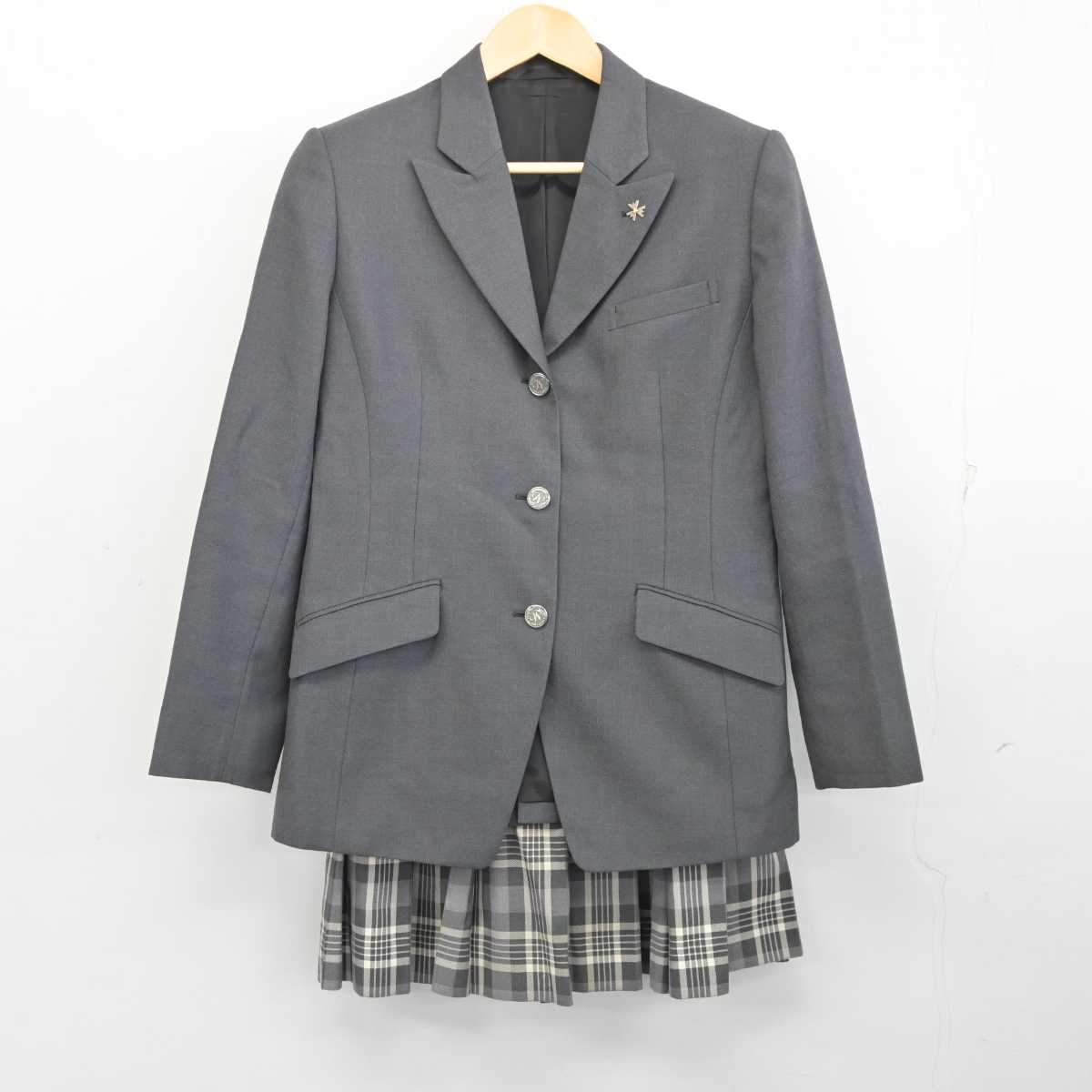 【中古】宮城県 仙台西高等学校 女子制服 4点 (ブレザー・ニット・スカート) sf074194