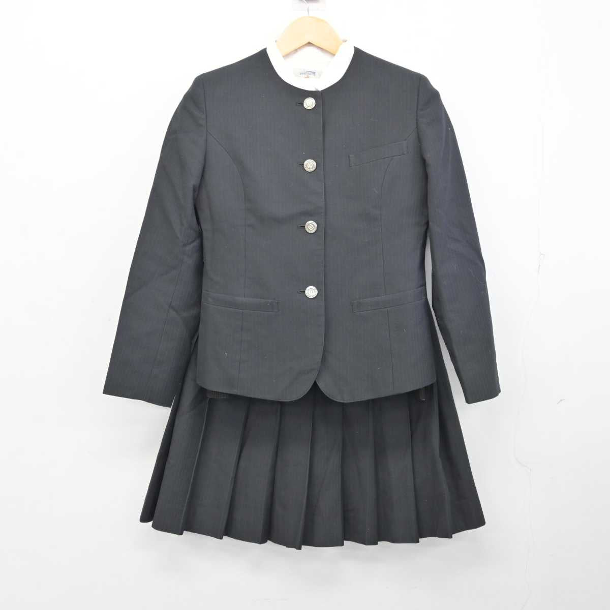 【中古】広島県 大竹高等学校 女子制服 4点 (ブレザー・ニット・シャツ・スカート) sf074199