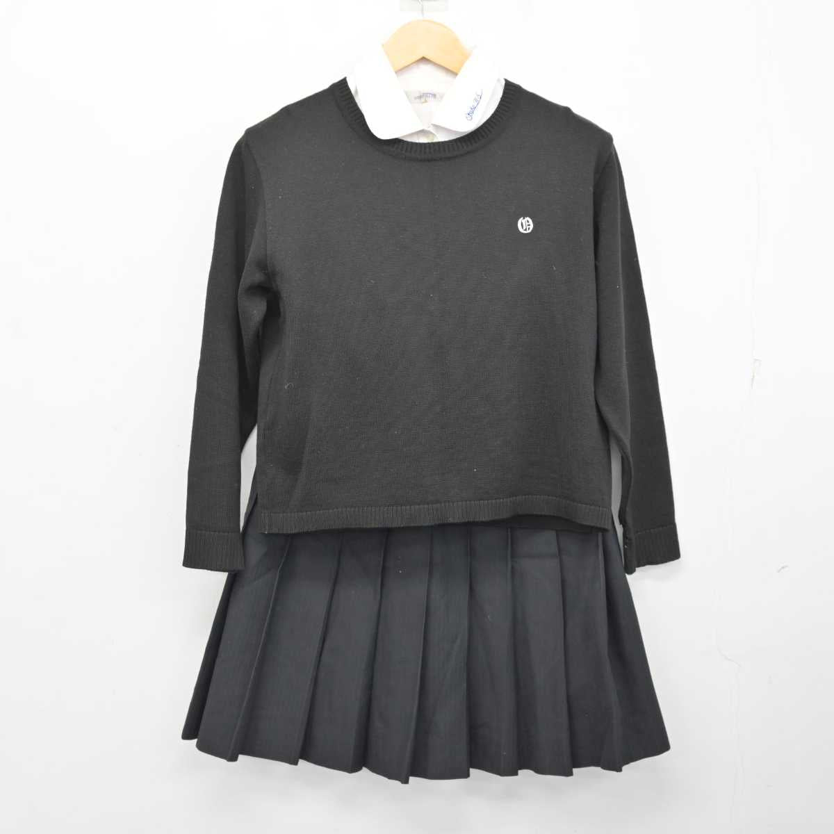 【中古】広島県 大竹高等学校 女子制服 4点 (ブレザー・ニット・シャツ・スカート) sf074199