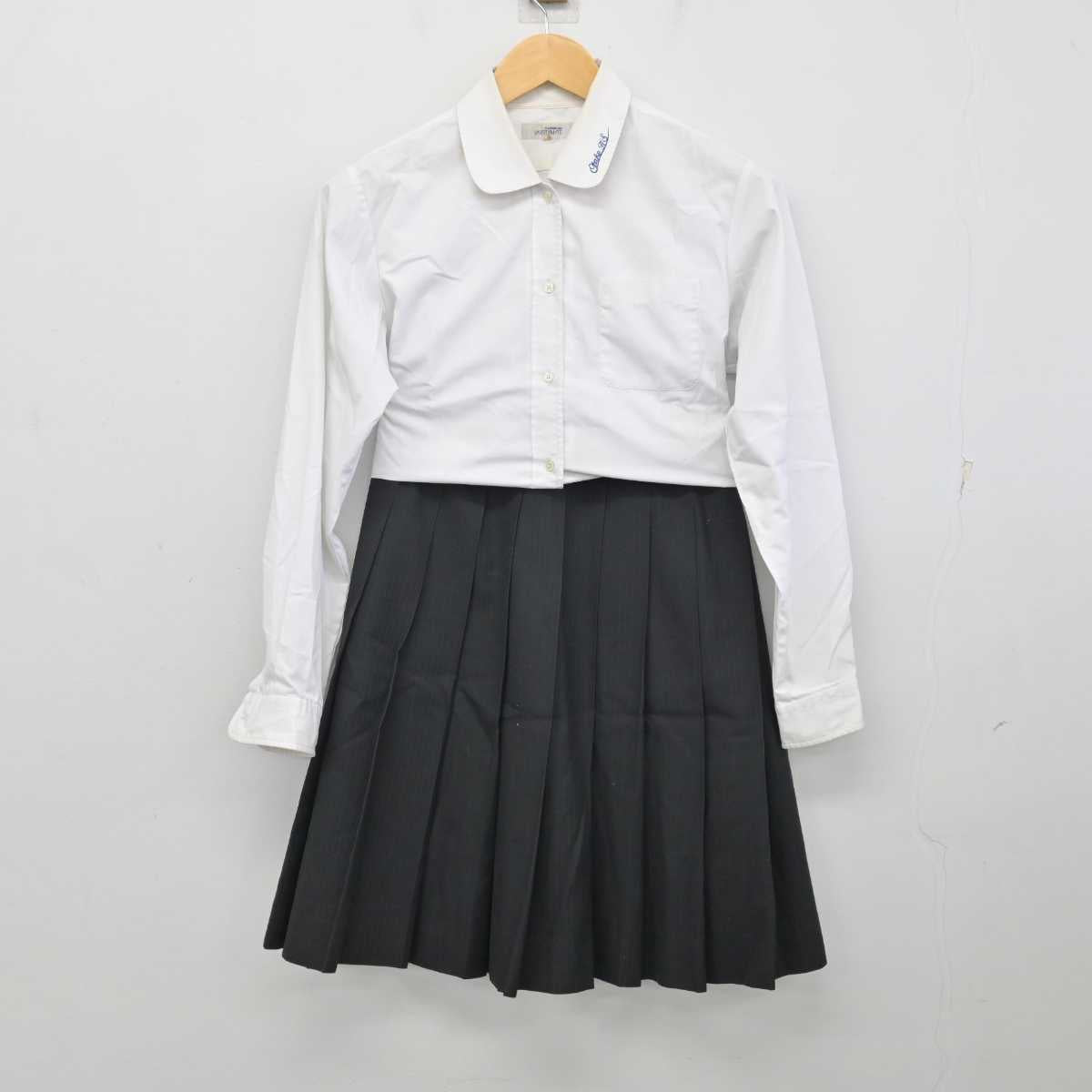 【中古】広島県 大竹高等学校 女子制服 4点 (ブレザー・ニット・シャツ・スカート) sf074199