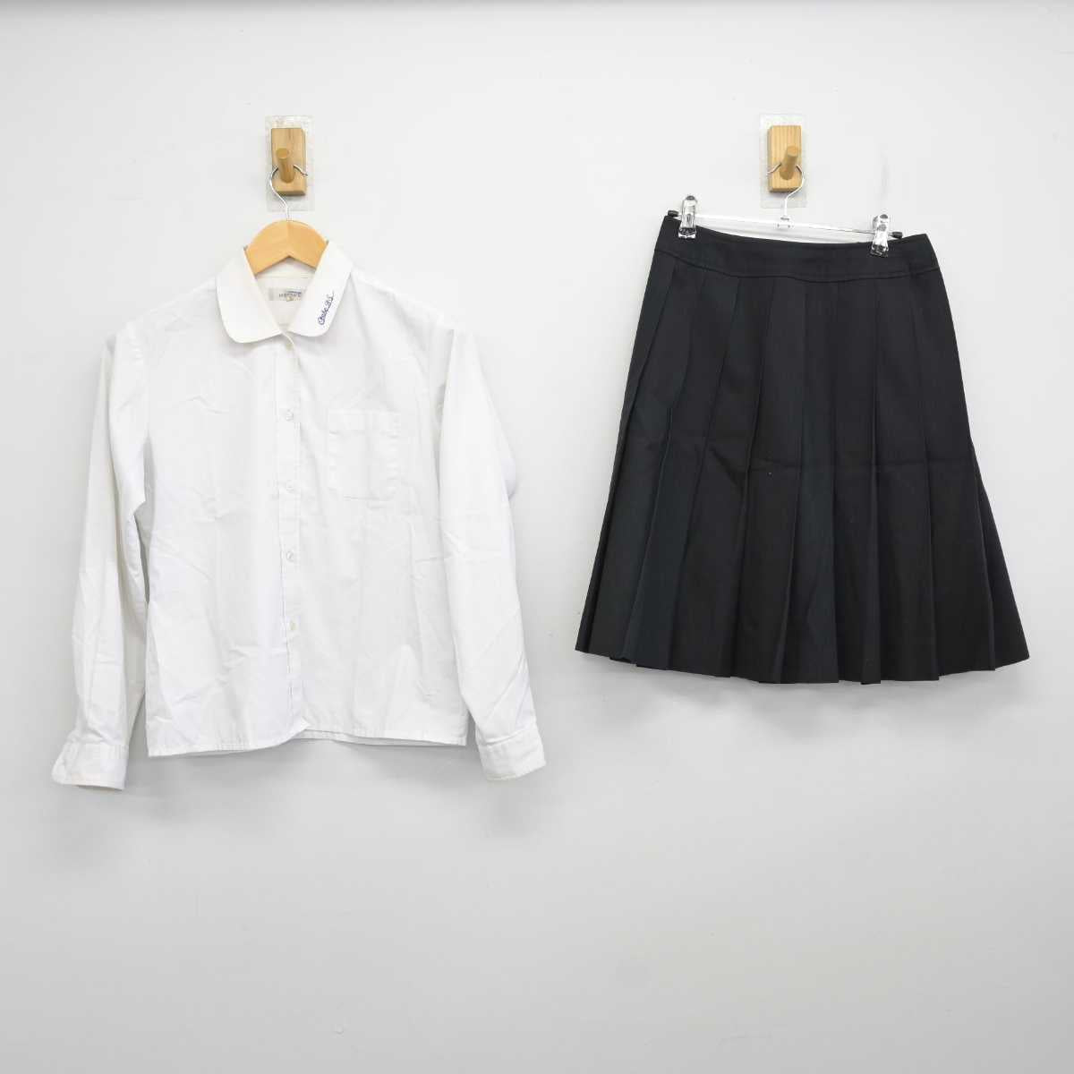 【中古】広島県 大竹高等学校 女子制服 4点 (ブレザー・ニット・シャツ・スカート) sf074199