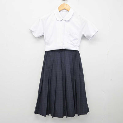 【中古】福岡県 福岡市内中学校標準服 女子制服 2点 (シャツ・スカート) sf074206