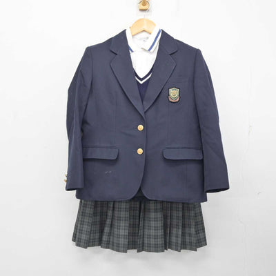 【中古】大阪府 大東市立深野中学校 女子制服 5点 (ブレザー・ニット・シャツ・スカート) sf074208