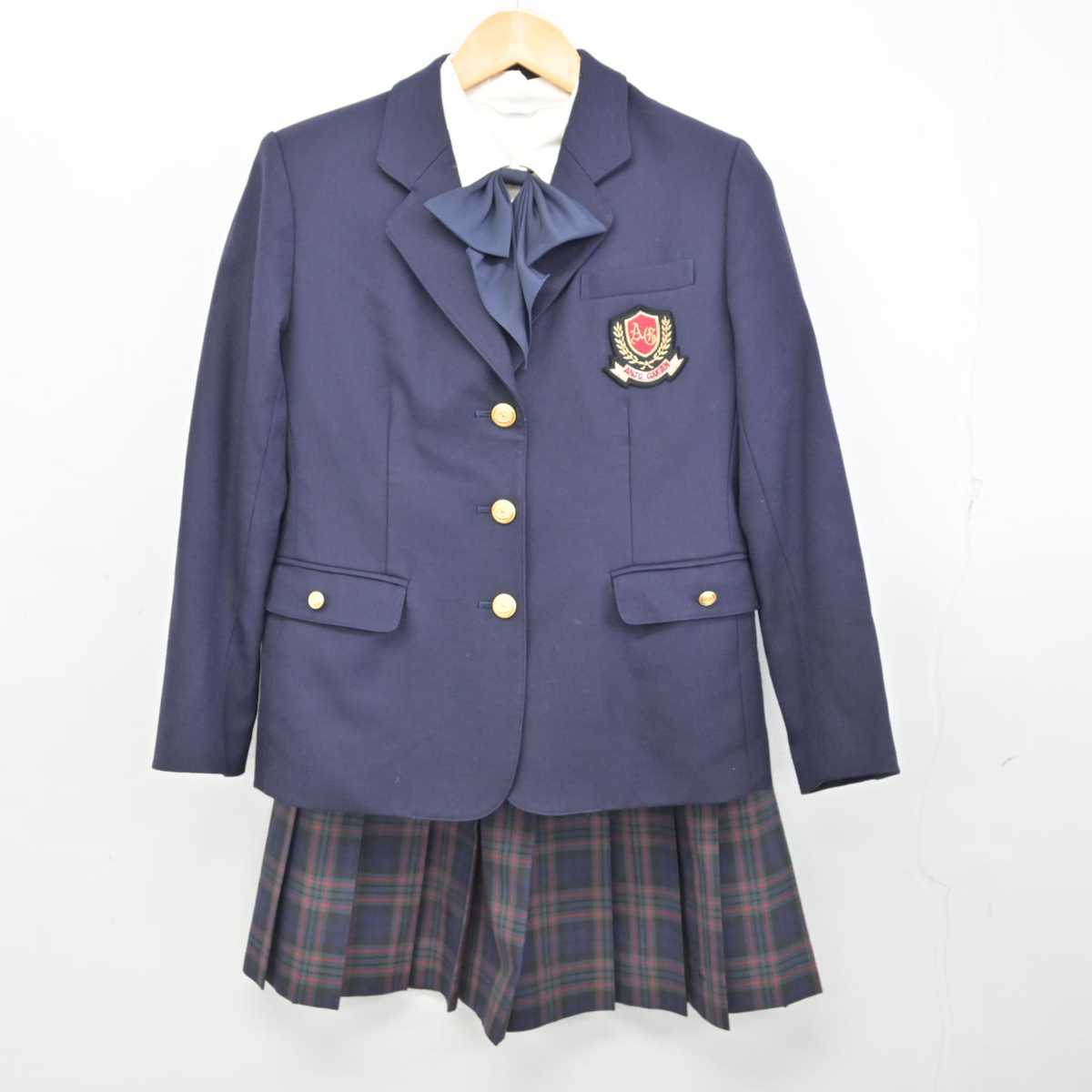 【中古】愛知県 安城学園高等学校 女子制服 5点 (ブレザー・ニット・シャツ・スカート) sf074214