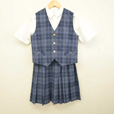 【中古】埼玉県 大井中学校 女子制服 3点 (ベスト・シャツ・スカート) sf074219