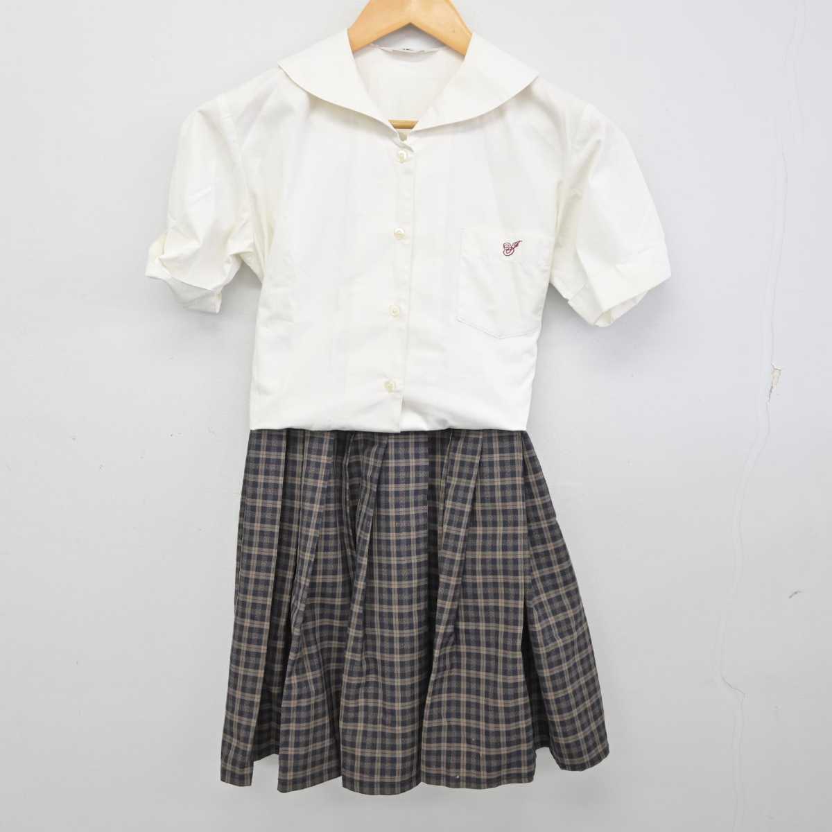 【中古】大阪府 生野高等学校 女子制服 3点 (ニットベスト・セーラー服・スカート) sf074233