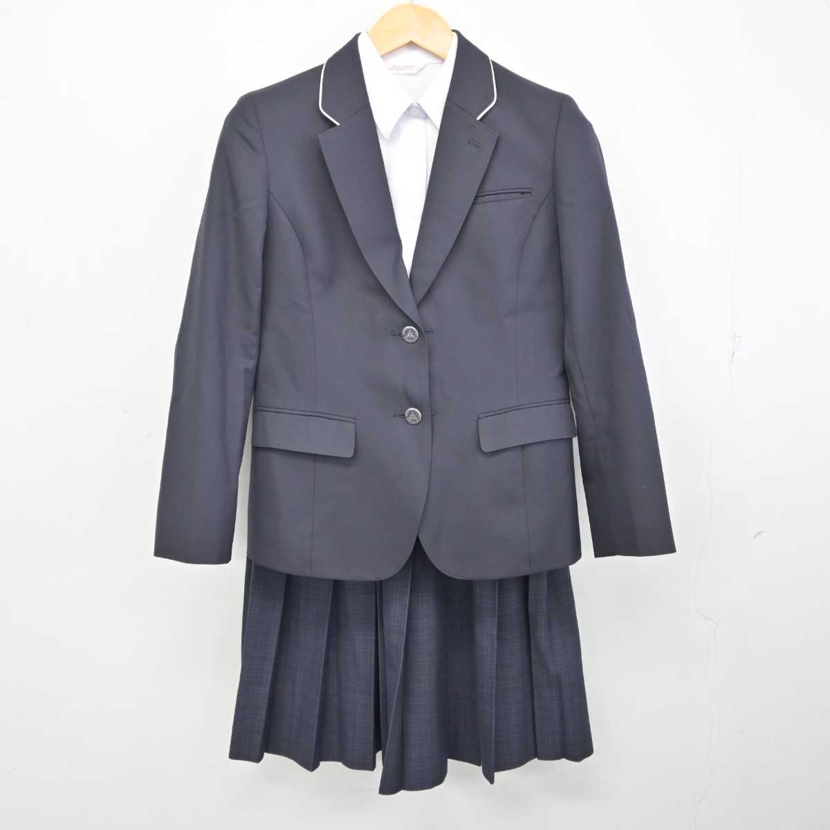 【中古】福岡県 福岡市内中学標準服 女子制服 4点 (ブレザー・シャツ・スカート) sf074237